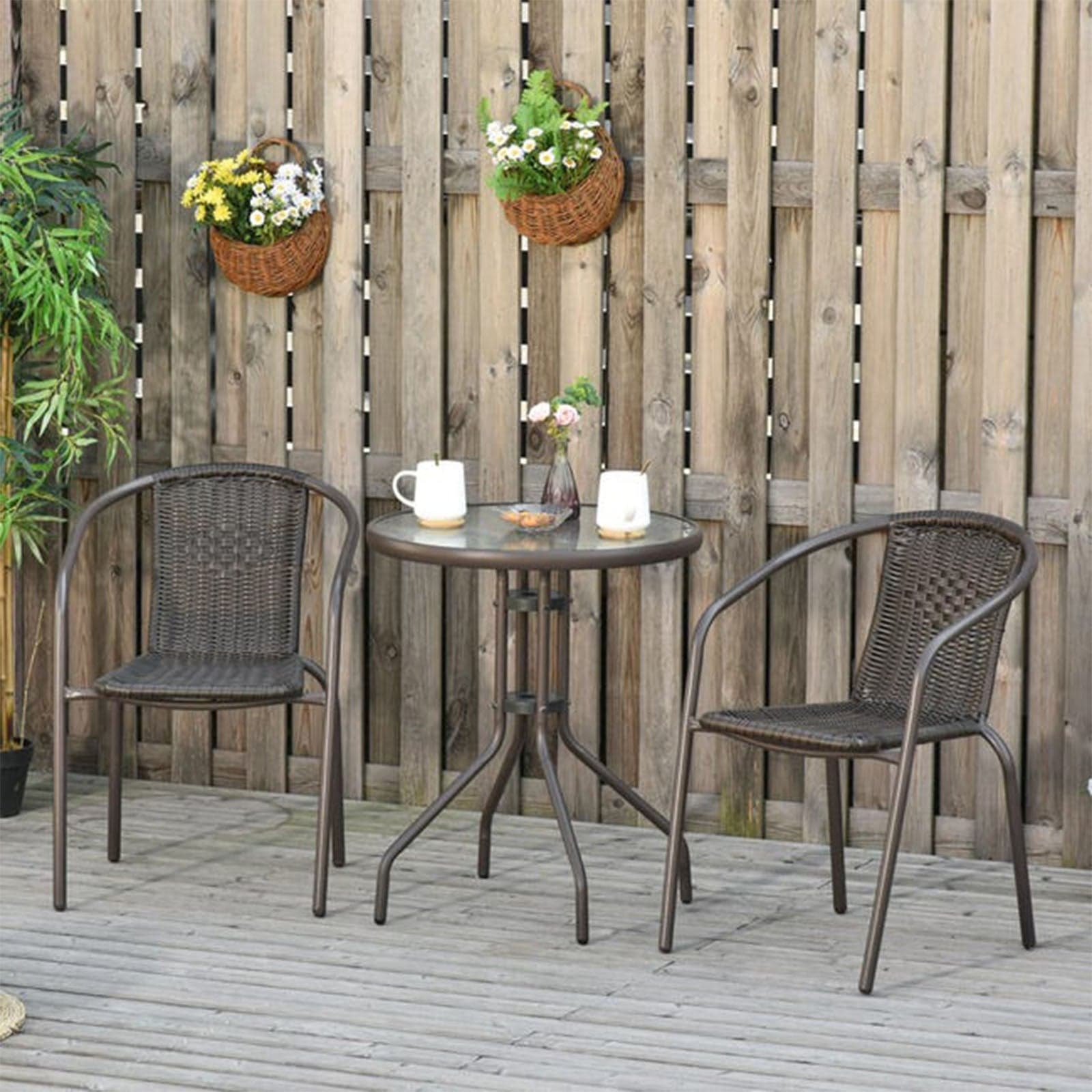 Tavolo e sedie in metallo e polyrattan "achille" in Set di mobili Decor Space - Altamura, commercioVirtuoso.it