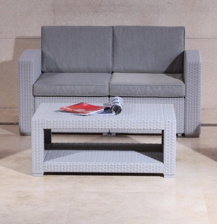 Salottino "Mauritius" in resina effetto polyrattan de esterno per giardino, veranda e balcone Giardino e giardinaggio/Arredamento da giardino e accessori/Set di mobili Decor Space - Altamura, Commerciovirtuoso.it