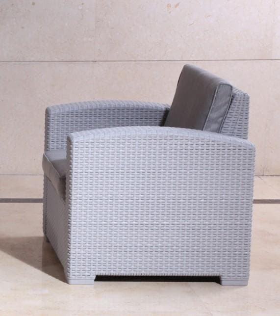 Salottino "Mauritius" in resina effetto polyrattan de esterno per giardino, veranda e balcone in Set di mobili Decor Space - Altamura, commercioVirtuoso.it