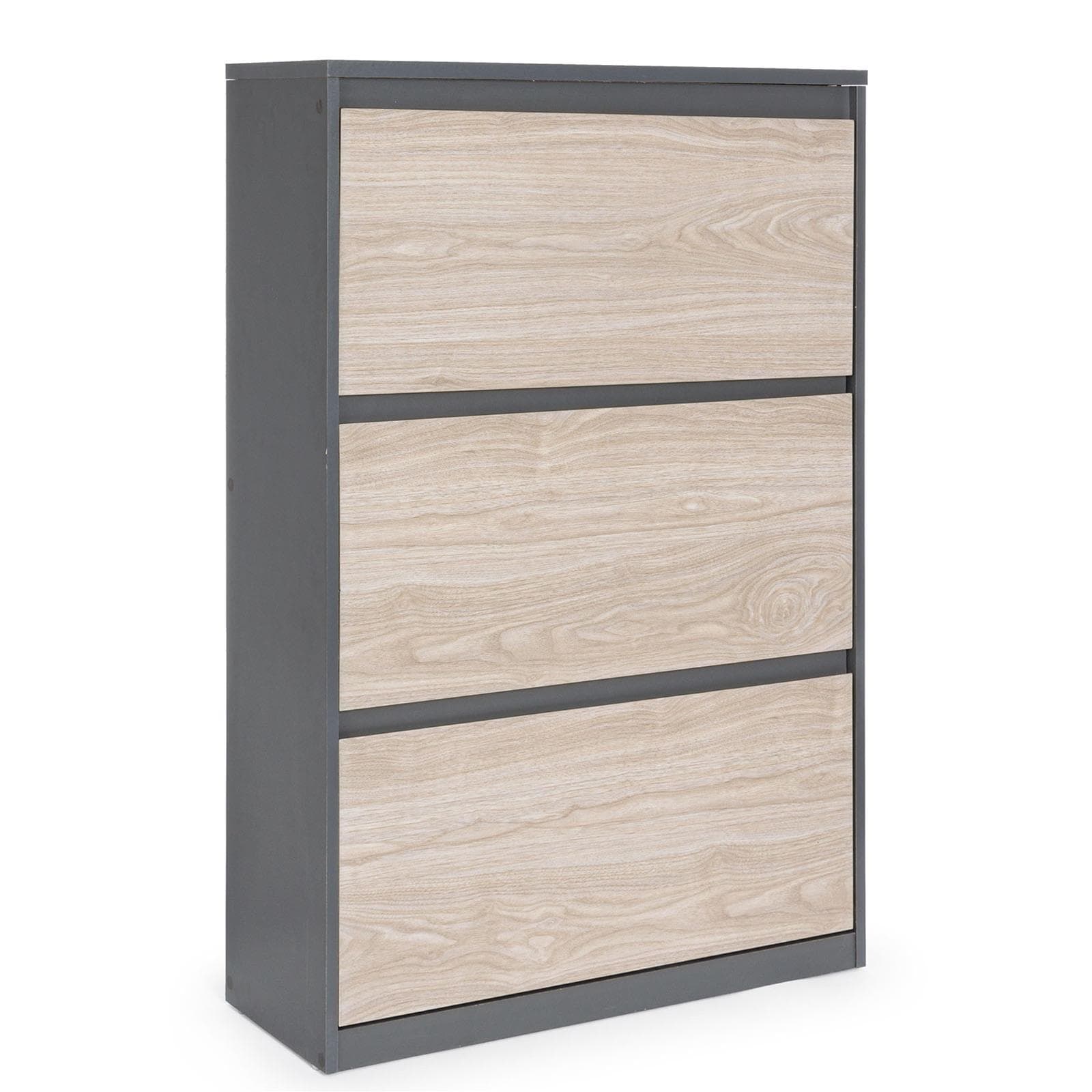 Scarpiera Maxi doppia profondità "Land Grigio" in legno 3 ante h 123 cm in Scarpiere Decor Space - Altamura, commercioVirtuoso.it