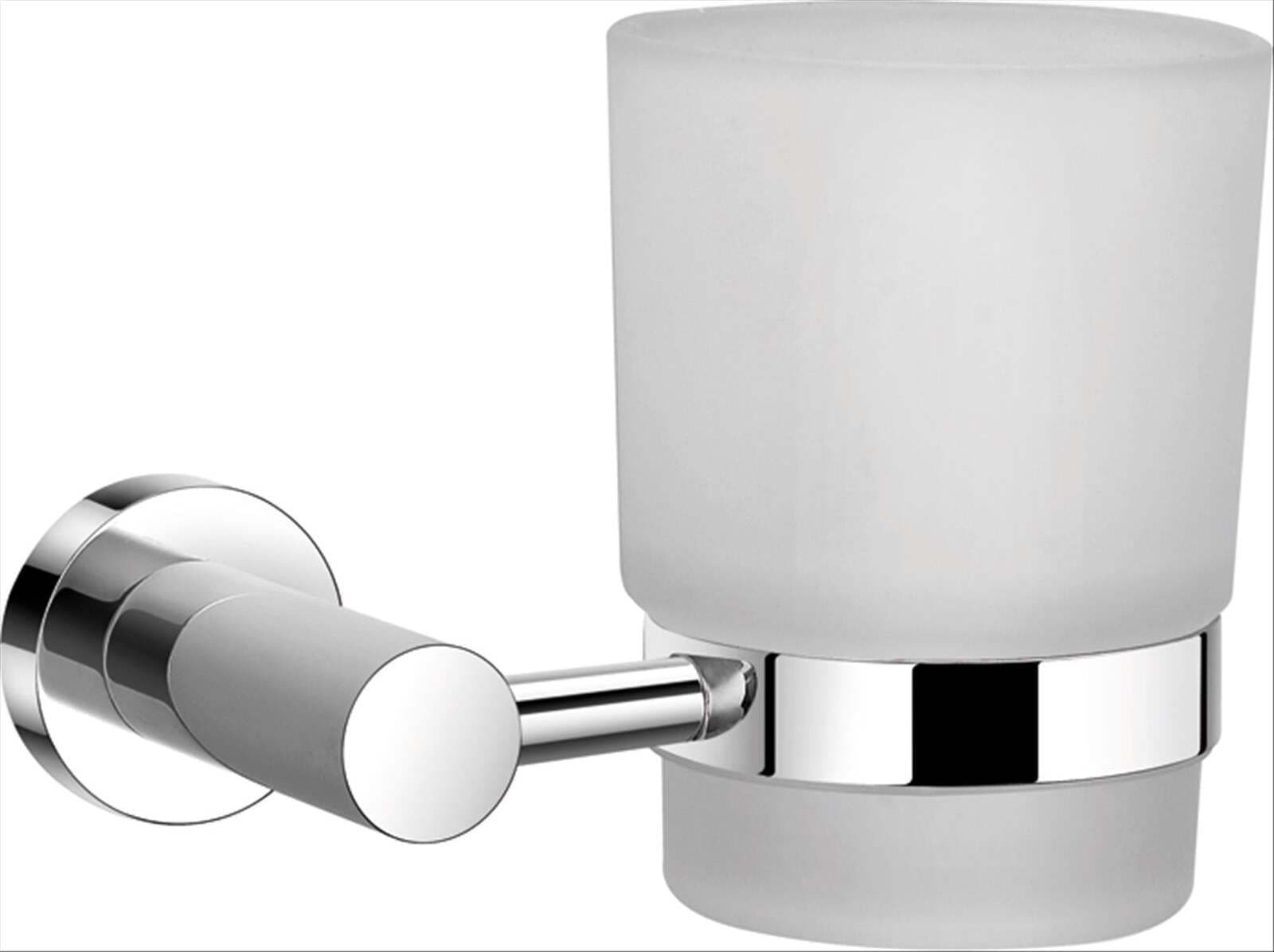 Portaspazzolini bagno cromato in vetro maurer