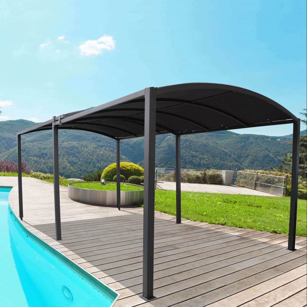 Gazebo estensibile "Cancun" 3 x 6 mt con struttura in alluminio e copertura in poliestere grigio in Gazebo Decor Space - Altamura, commercioVirtuoso.it