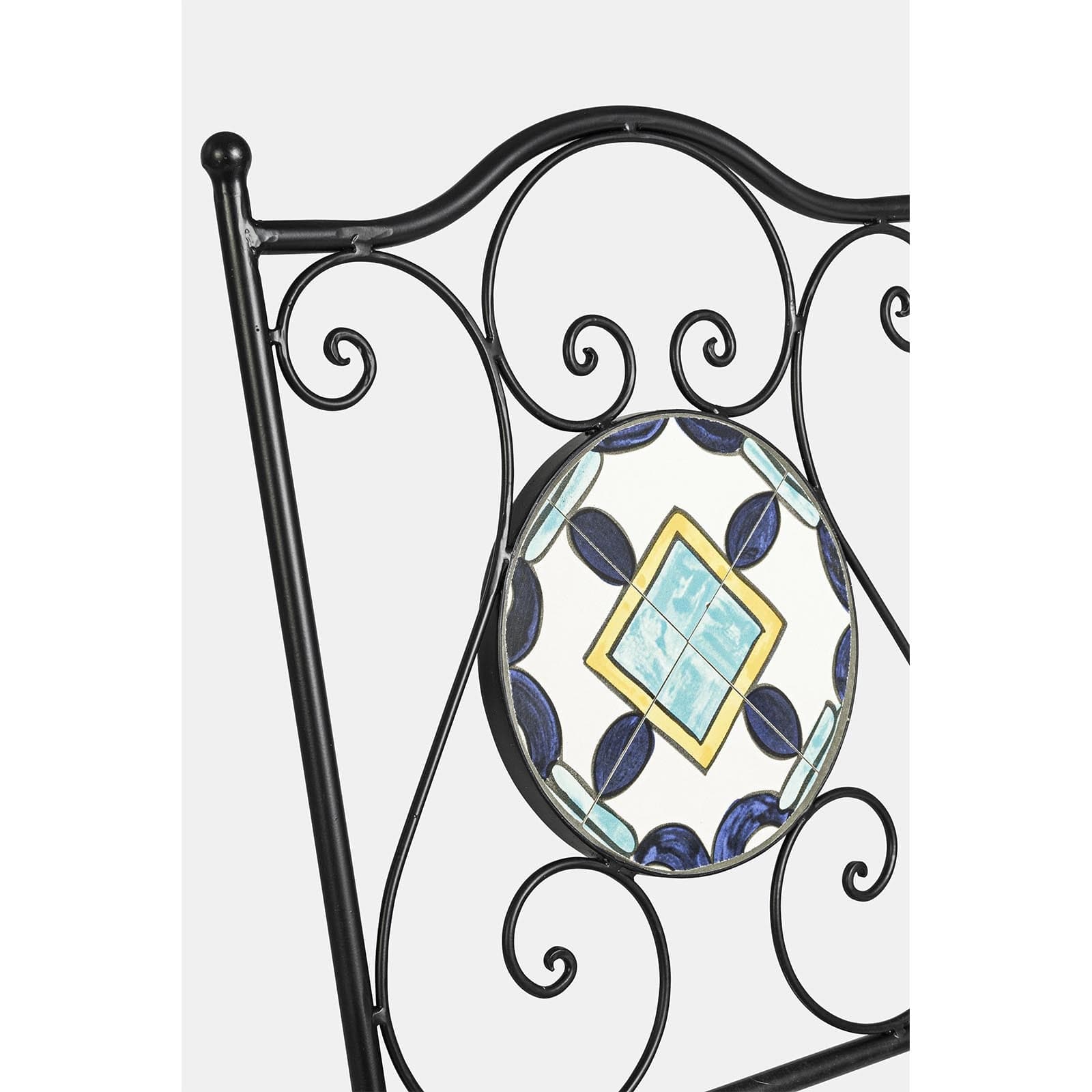 Set "Positano'' Tavolino tondo con 2 sedie in acciaio verniciato a polvere per giardino e bar finitura opaca in Tavoli standard Decor Space - Altamura, commercioVirtuoso.it