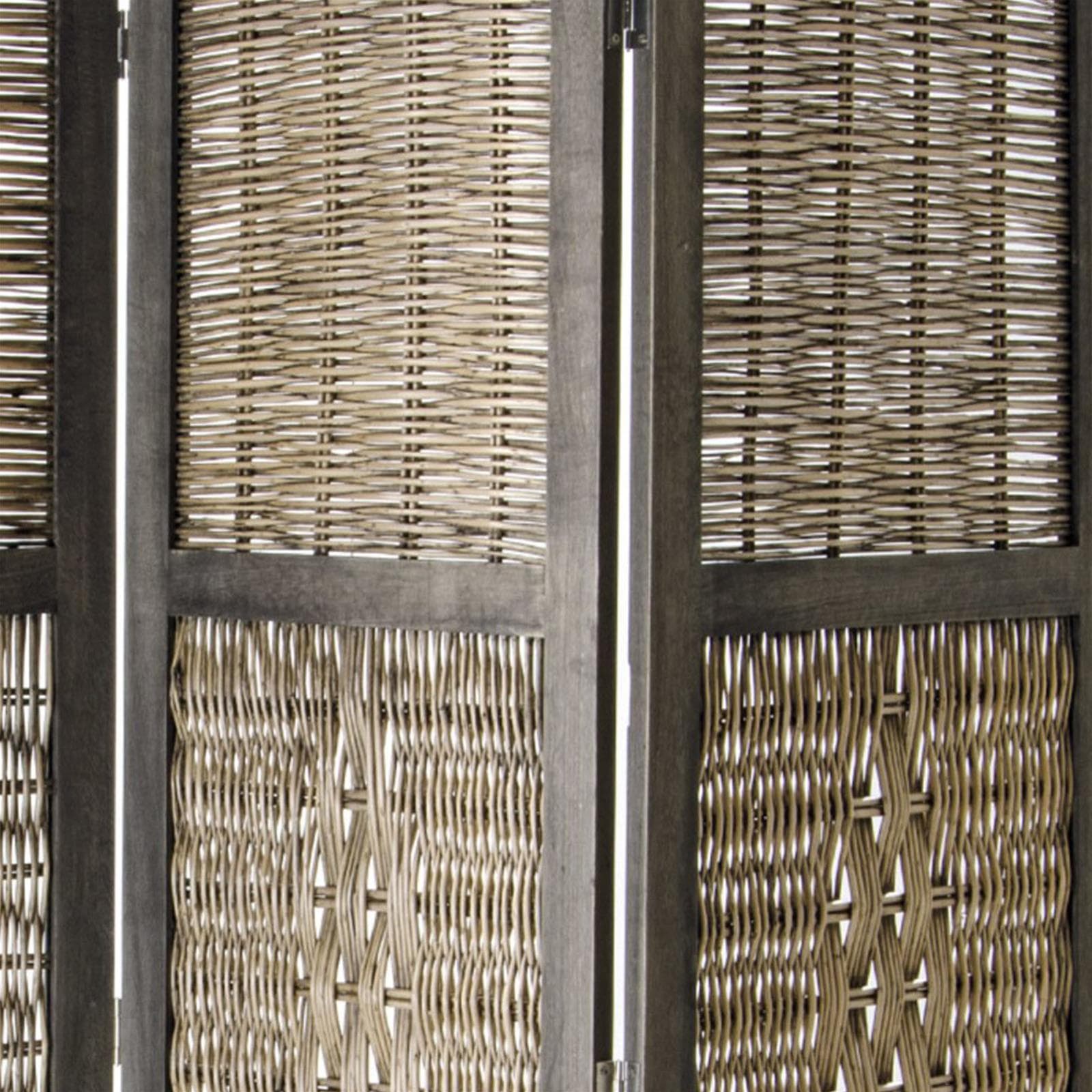 Paravento Separè 3 Pannelli Norma in Legno Intreccio Rattan 132 X 170 Cm Divisorio Vintage Casa e cucina/Arredamento/Camera da letto/Paraventi Decor Space - Altamura, Commerciovirtuoso.it