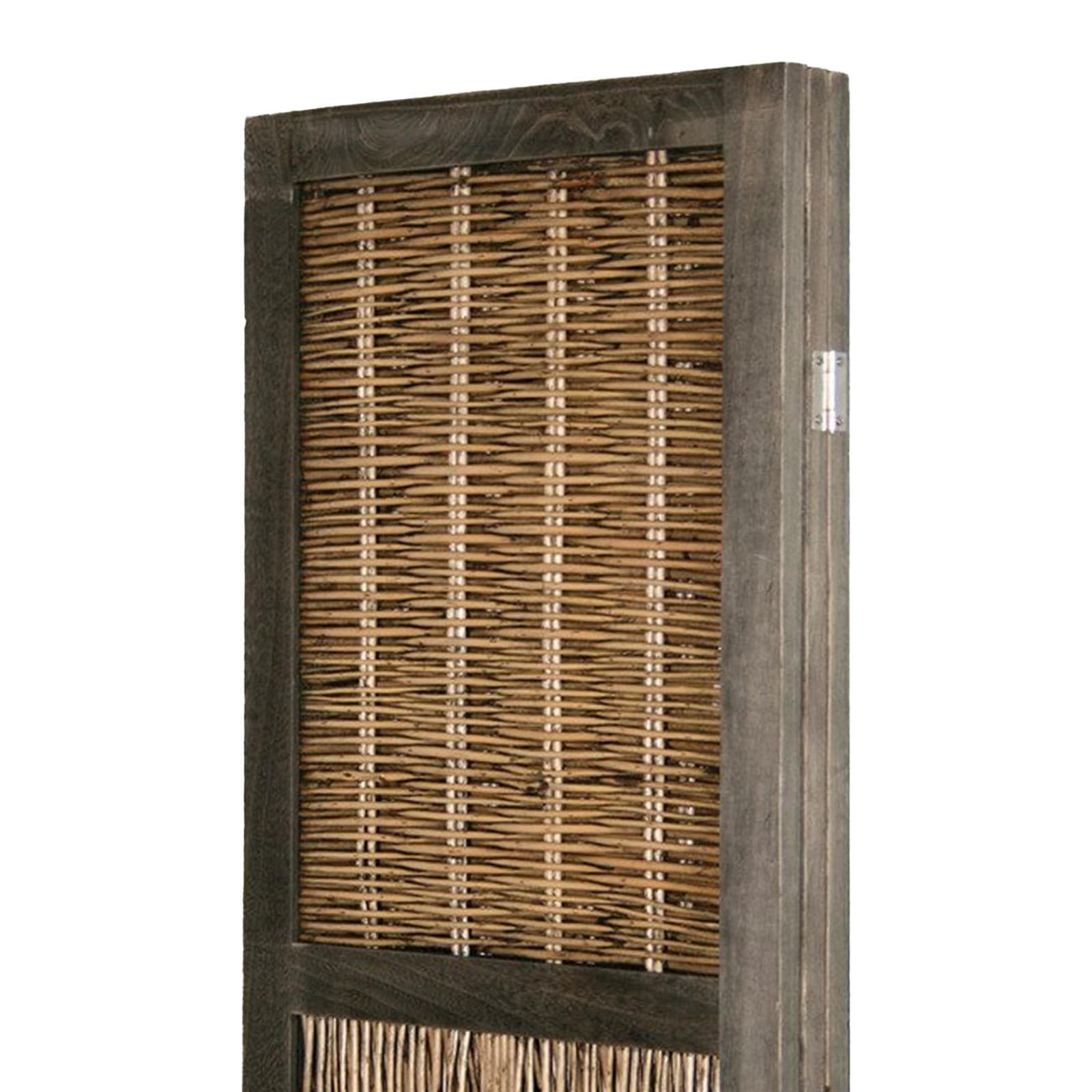 Paravento Separè 3 Pannelli Norma in Legno Intreccio Rattan 132 X 170 Cm Divisorio Vintage Casa e cucina/Arredamento/Camera da letto/Paraventi Decor Space - Altamura, Commerciovirtuoso.it