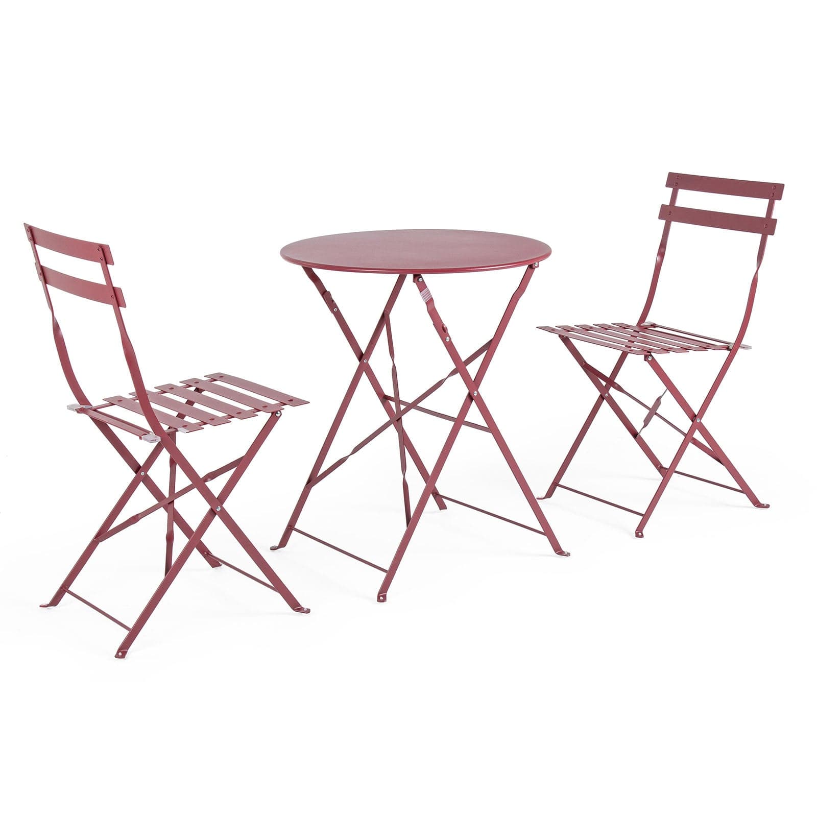 Set "Bistrot Wissant" Tavolino tondo con sedie colorate in acciaio verniciato a polvere per giardino e bar finitura opaca in Tavoli standard Decor Space - Altamura, commercioVirtuoso.it