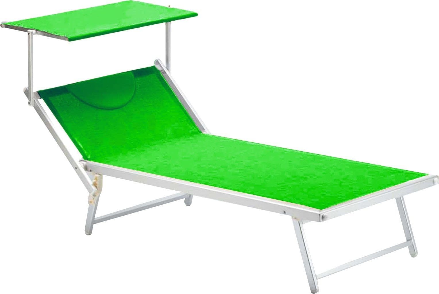 Lettino prendisole con tettuccio "Cefalù XXL" in alluminio da giardino - 22