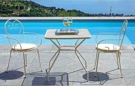 Sedia da giardino in ferro battuto avorio Sirmione per esterno Giardino e giardinaggio/Arredamento da giardino e accessori/Sedie/Sedie per tavolo da giardino Decor Space - Altamura, Commerciovirtuoso.it