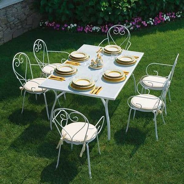 Sedia da giardino in ferro battuto avorio Sirmione per esterno Giardino e giardinaggio/Arredamento da giardino e accessori/Sedie/Sedie per tavolo da giardino Decor Space - Altamura, Commerciovirtuoso.it