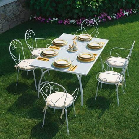 Sedia da giardino in ferro battuto avorio Sirmione per esterno Giardino e giardinaggio/Arredamento da giardino e accessori/Sedie/Sedie per tavolo da giardino Decor Space - Altamura, Commerciovirtuoso.it