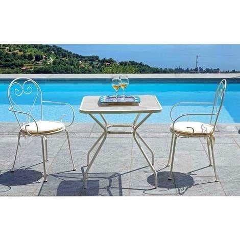 Sedia da giardino in ferro battuto avorio Sirmione per esterno in Sedie per tavolo da giardino Decor Space - Altamura, commercioVirtuoso.it