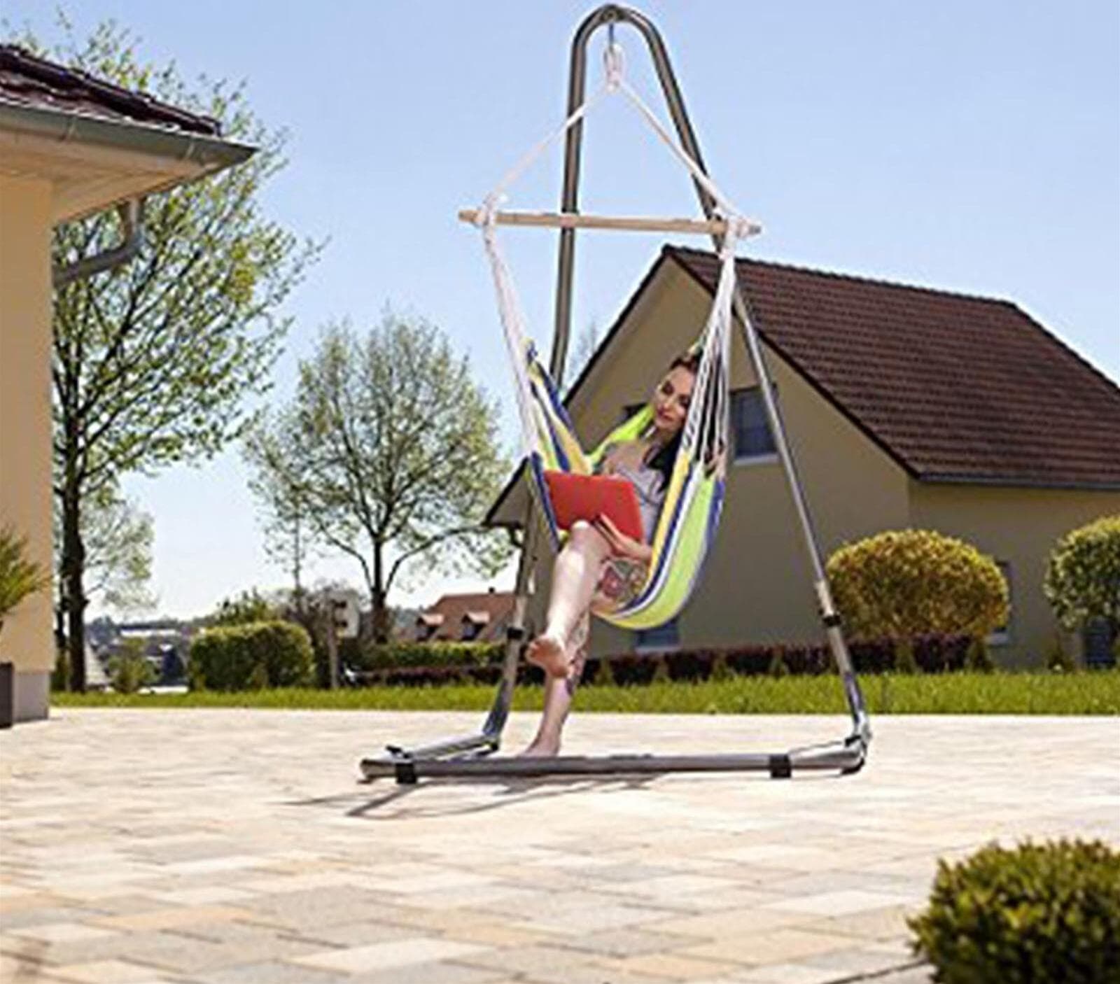 Supporto Universale per Amaca Sospesa a Dondolo Da Esterno in Metallo H 195/236 Cm Giardino e giardinaggio/Arredamento da giardino e accessori/Dondoli coperti Decor Space - Altamura, Commerciovirtuoso.it