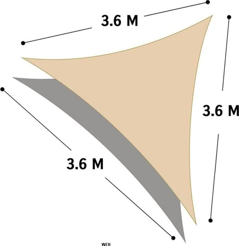 Tenda telo parasole triangolare per esterno giardino 3.6m Giardino e giardinaggio/Arredamento da giardino e accessori/Ombrelloni tende e tettucci parasole/Gazebo Decor Space - Altamura, Commerciovirtuoso.it