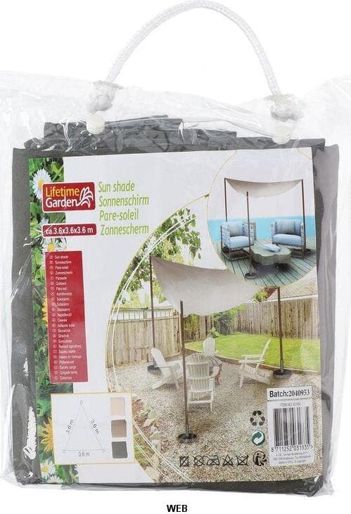 Tenda telo parasole triangolare per esterno giardino 3.6m Giardino e giardinaggio/Arredamento da giardino e accessori/Ombrelloni tende e tettucci parasole/Gazebo Decor Space - Altamura, Commerciovirtuoso.it