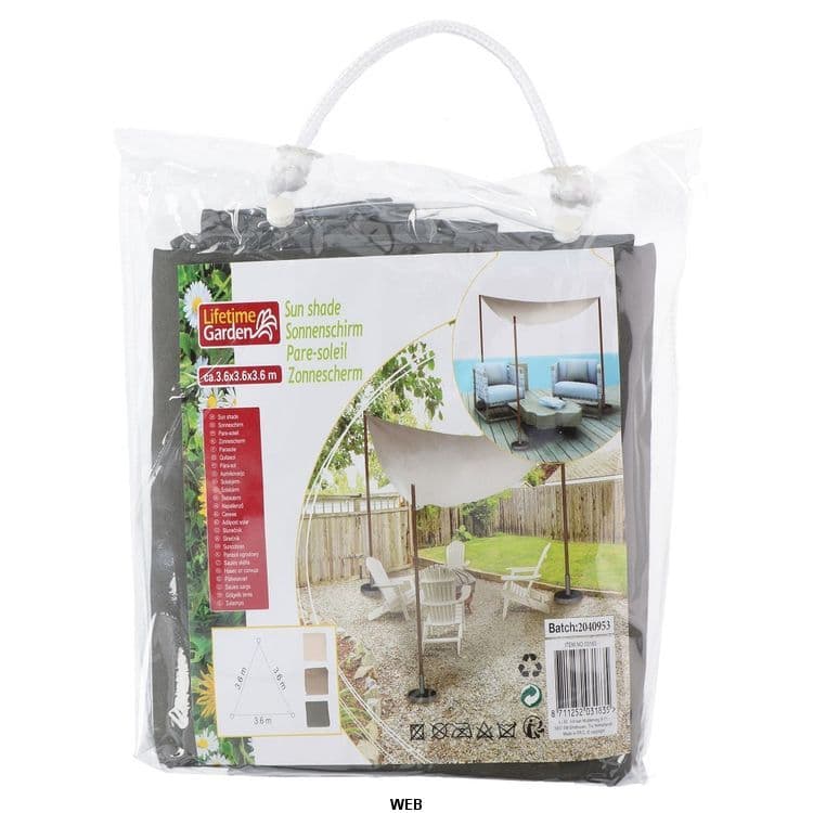 Tenda telo parasole triangolare per esterno giardino 3.6m in Gazebo Decor Space - Altamura, commercioVirtuoso.it