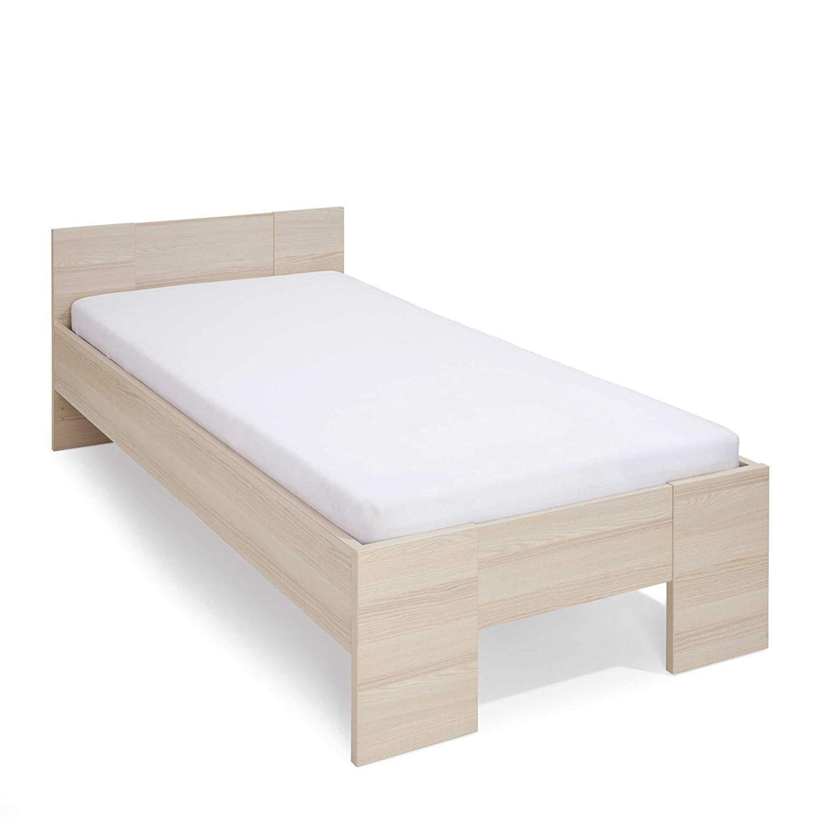 Letto singolo 1 piazza struttura telaio in legno color frassino spalliera in Materassi Decor Space - Altamura, commercioVirtuoso.it