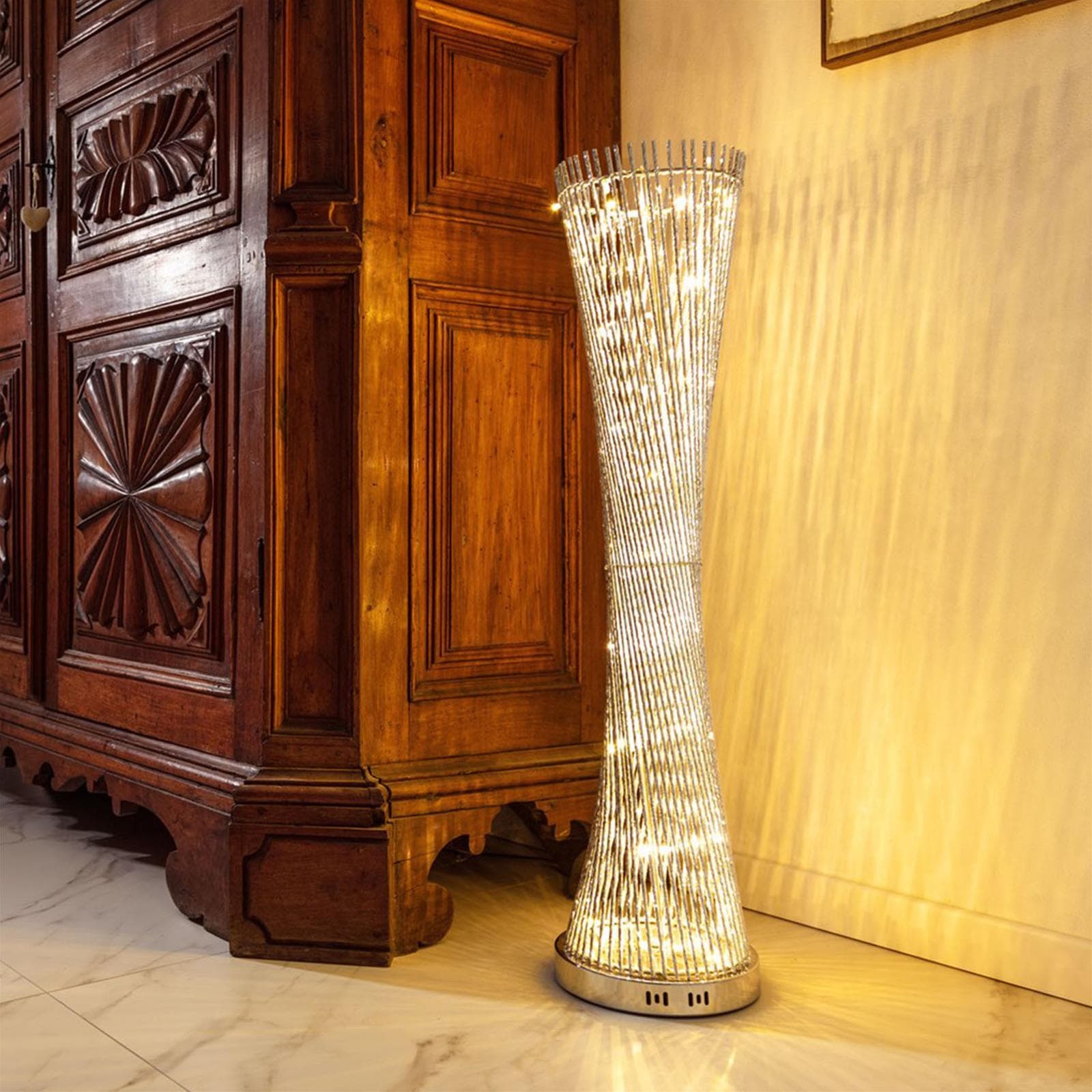 Colonna luminosa con 60 led, vaso alto h 100 cm lampada per arredamento moderno in Soprammobili Decor Space - Altamura, commercioVirtuoso.it