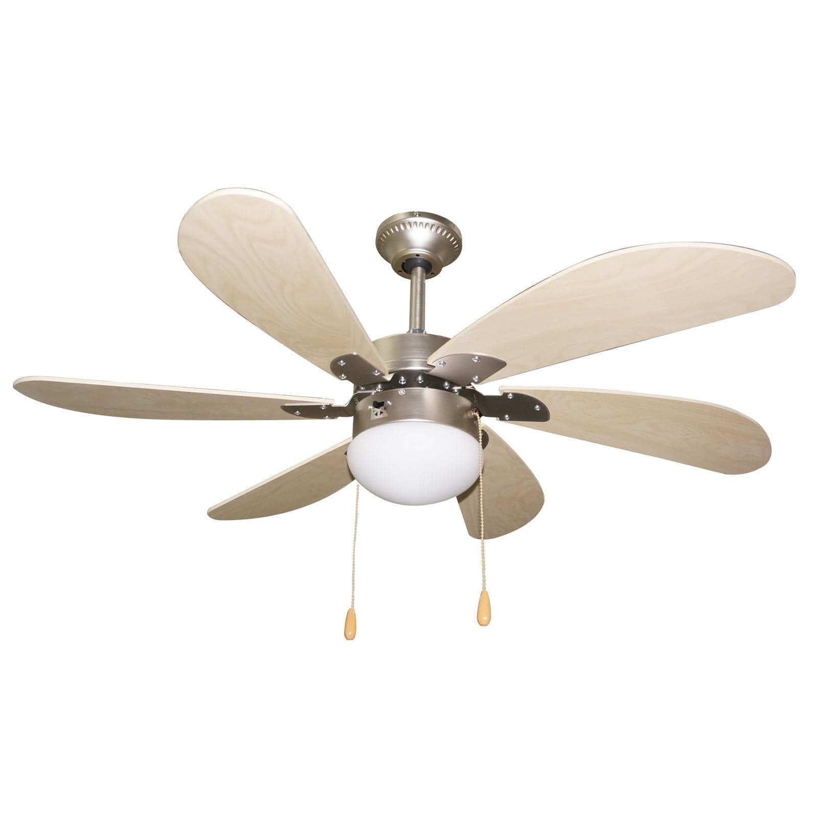Ventilatore a soffitto "Margherita" con 6 pale in legno e luce 60 w Ø 107 cm - 4