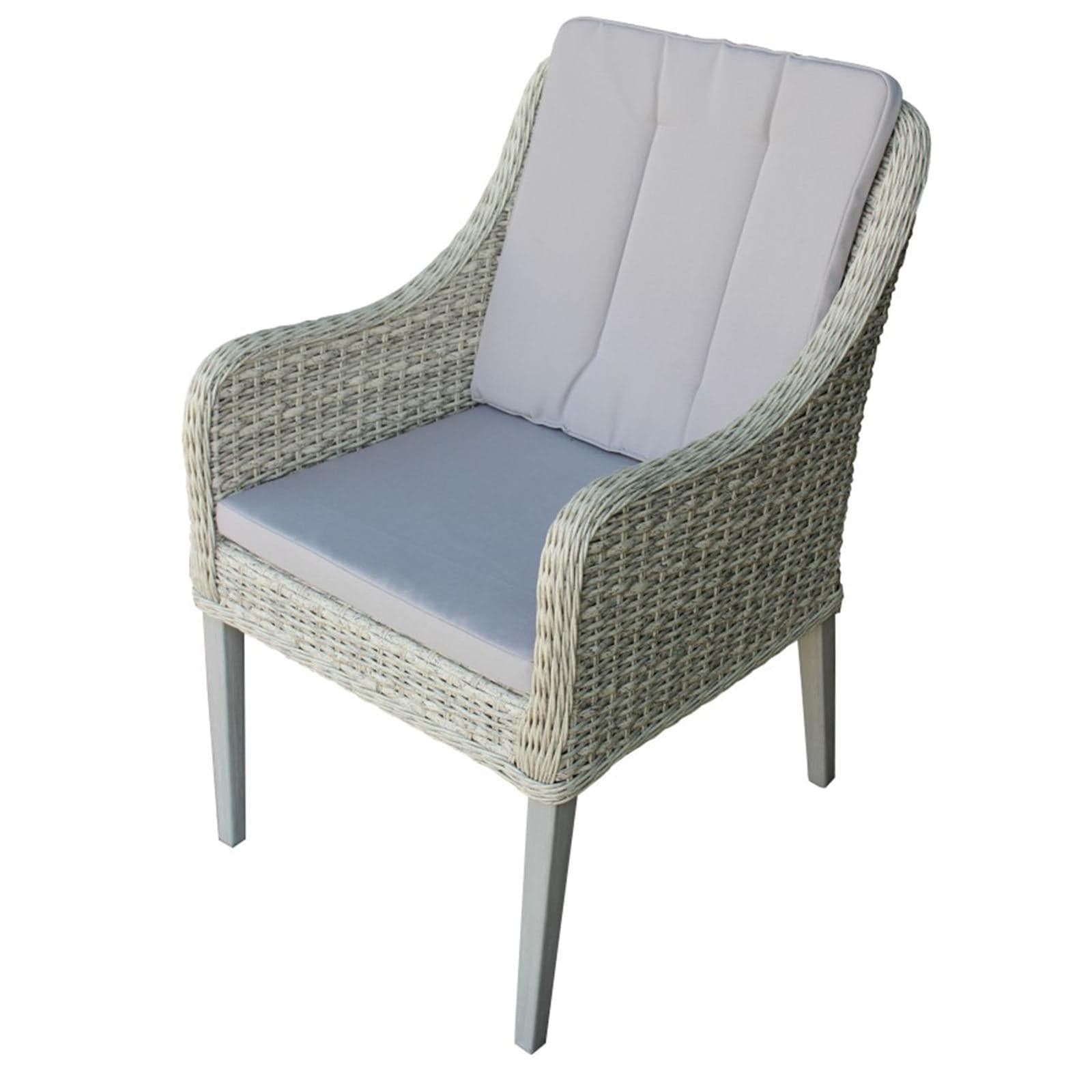 Poltrona malesia grigio struttura in alluminio e wiker sedia giardino esterno in Sedie per tavolo da giardino Decor Space - Altamura, commercioVirtuoso.it
