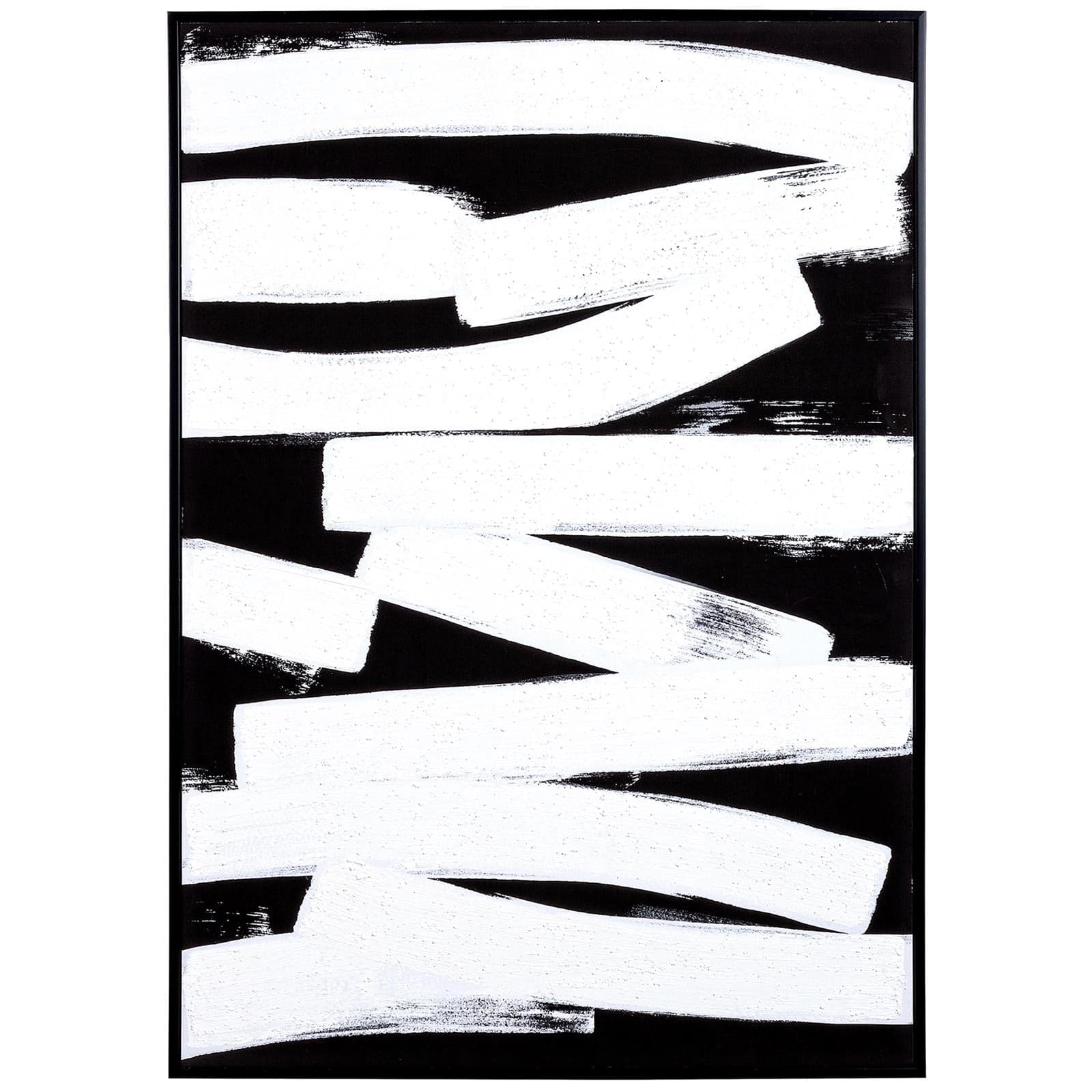 Quadro moderno olio su tela dipinto a mano bianco e nero 72 x 102 cm minimalista bold in Poster e stampe Decor Space - Altamura, commercioVirtuoso.it