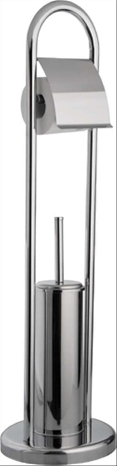 Piantana portarotolo+scopino bagno acciaio inox h80cm maurer