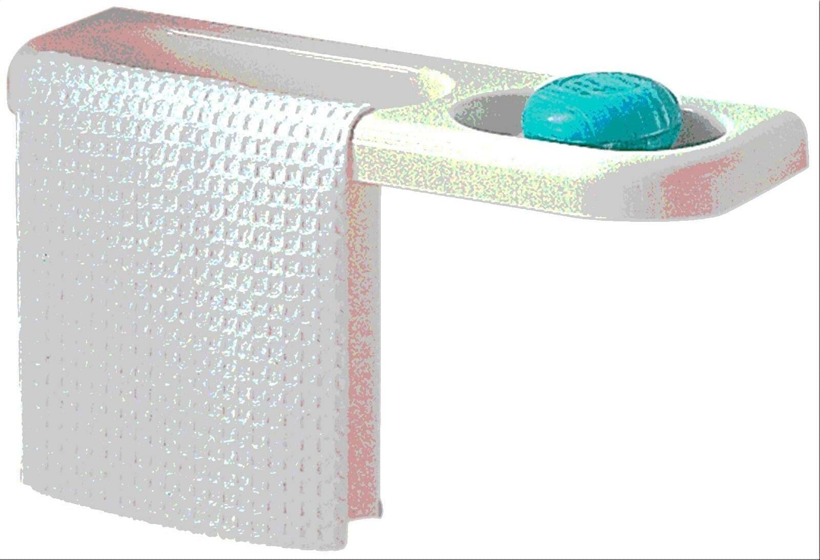 Portasciugamani/sapone bagno durolite bianco 37cm (294)