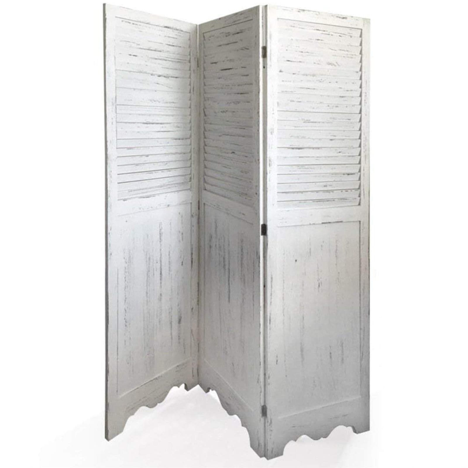 Paravento separé 3 pannelli "Shabby" in legno grigio anticato ideale come divisorio in Paraventi Decor Space - Altamura, commercioVirtuoso.it