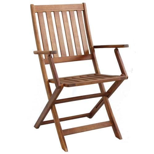 Pz 2 Poltrone con braccioli pieghevoli "Diana" in legno di Acacia arredamento da esterno per giardino e veranda in Sedie per tavolo da giardino Decor Space - Altamura, commercioVirtuoso.it