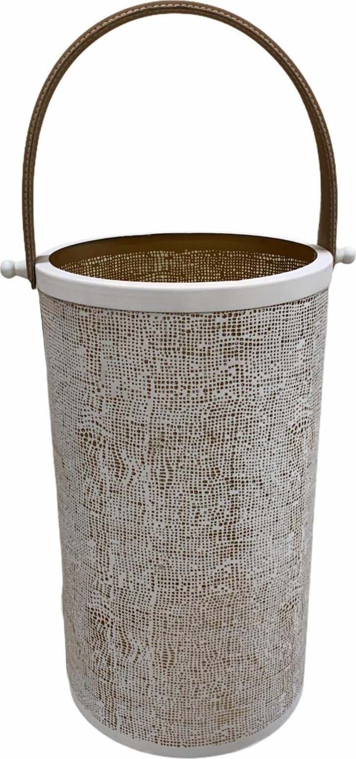 Lanterna bianca e oro traforata da esterno ed interno decorazione per giardino