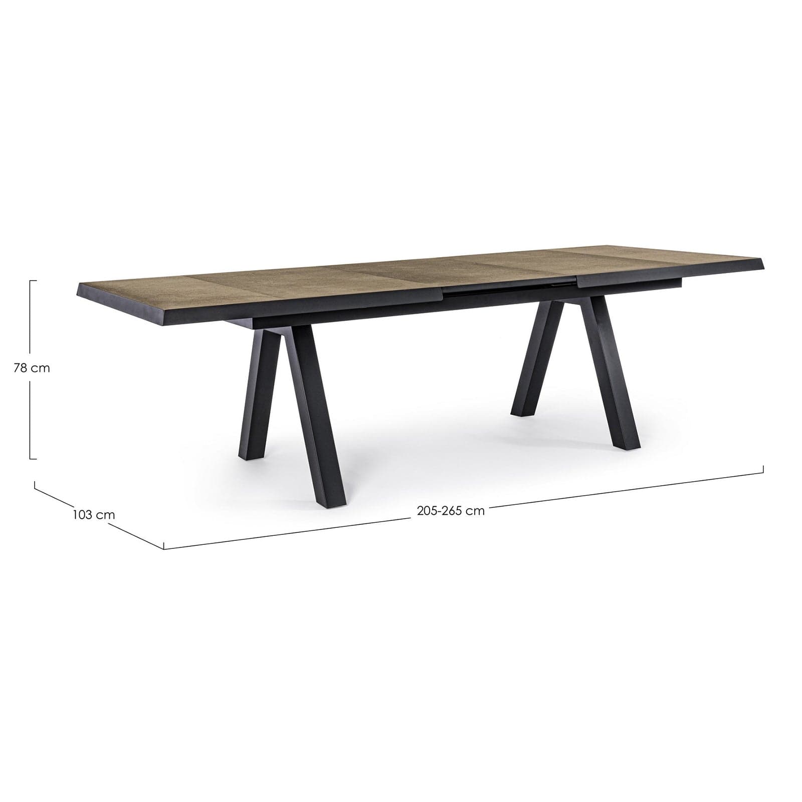Tavolo allungabile "Cayman" in alluminio e Gres porcellanato per esterno 205\265 x 105 cm in Tavoli standard Decor Space - Altamura, commercioVirtuoso.it
