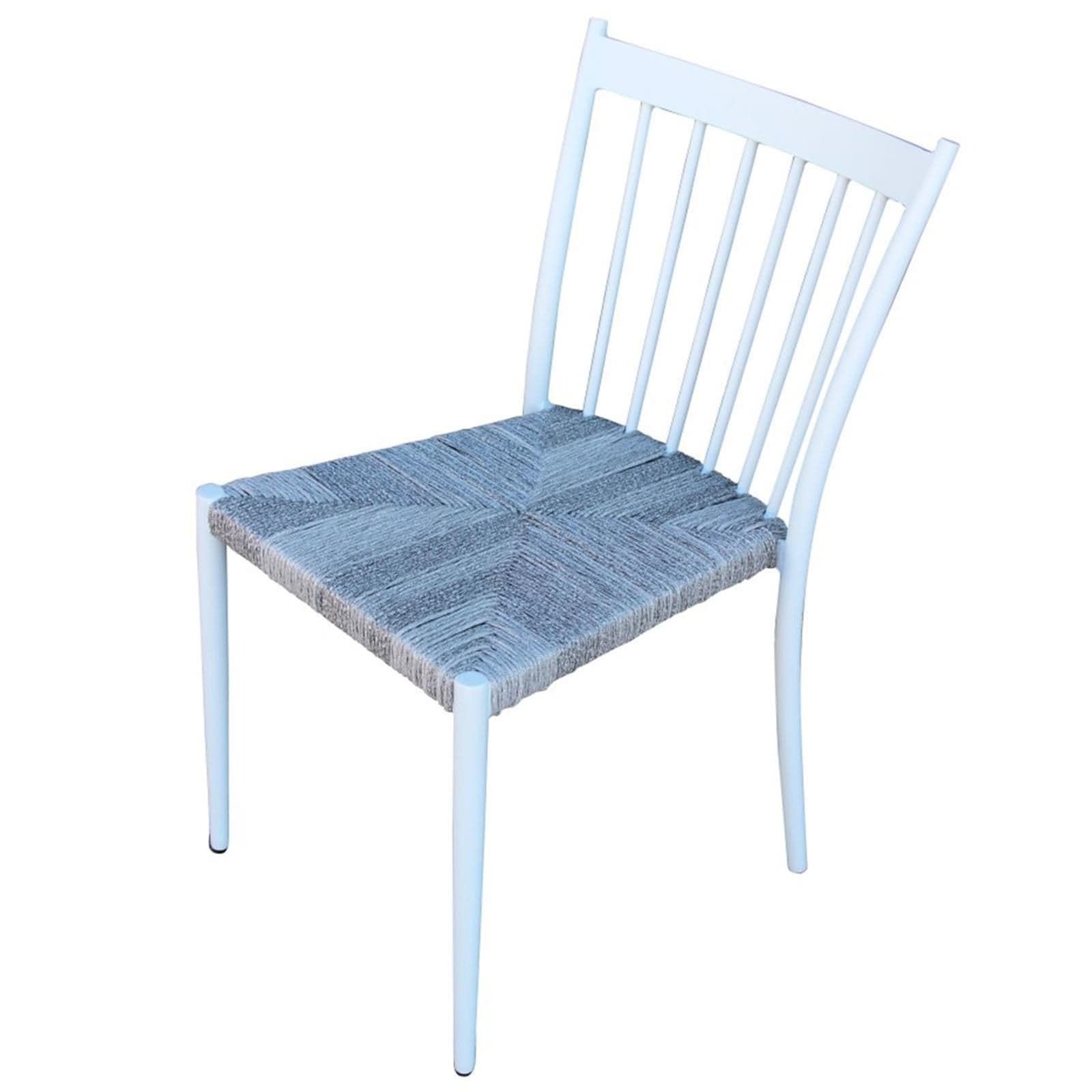 Pz 2 sedia impagliata martinica arredo giardino esterno alluminio impilabile sedie in sedie per Tavolo Da Giardino Decor Space - Altamura, commercioVirtuoso.it