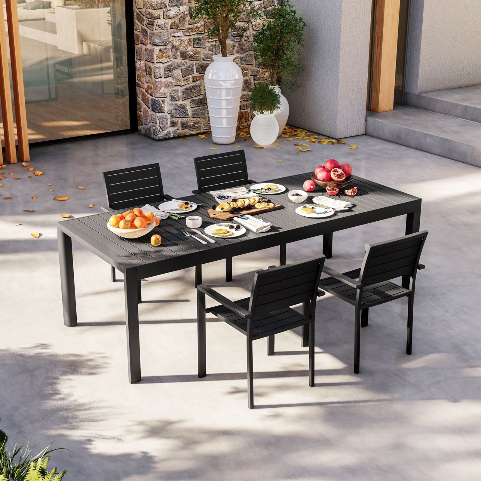 Tavolo allungabile "Sydney" in alluminio telescopico dogato 160-240x100 per giardino e veranda in Tavoli standard Decor Space - Altamura, commercioVirtuoso.it