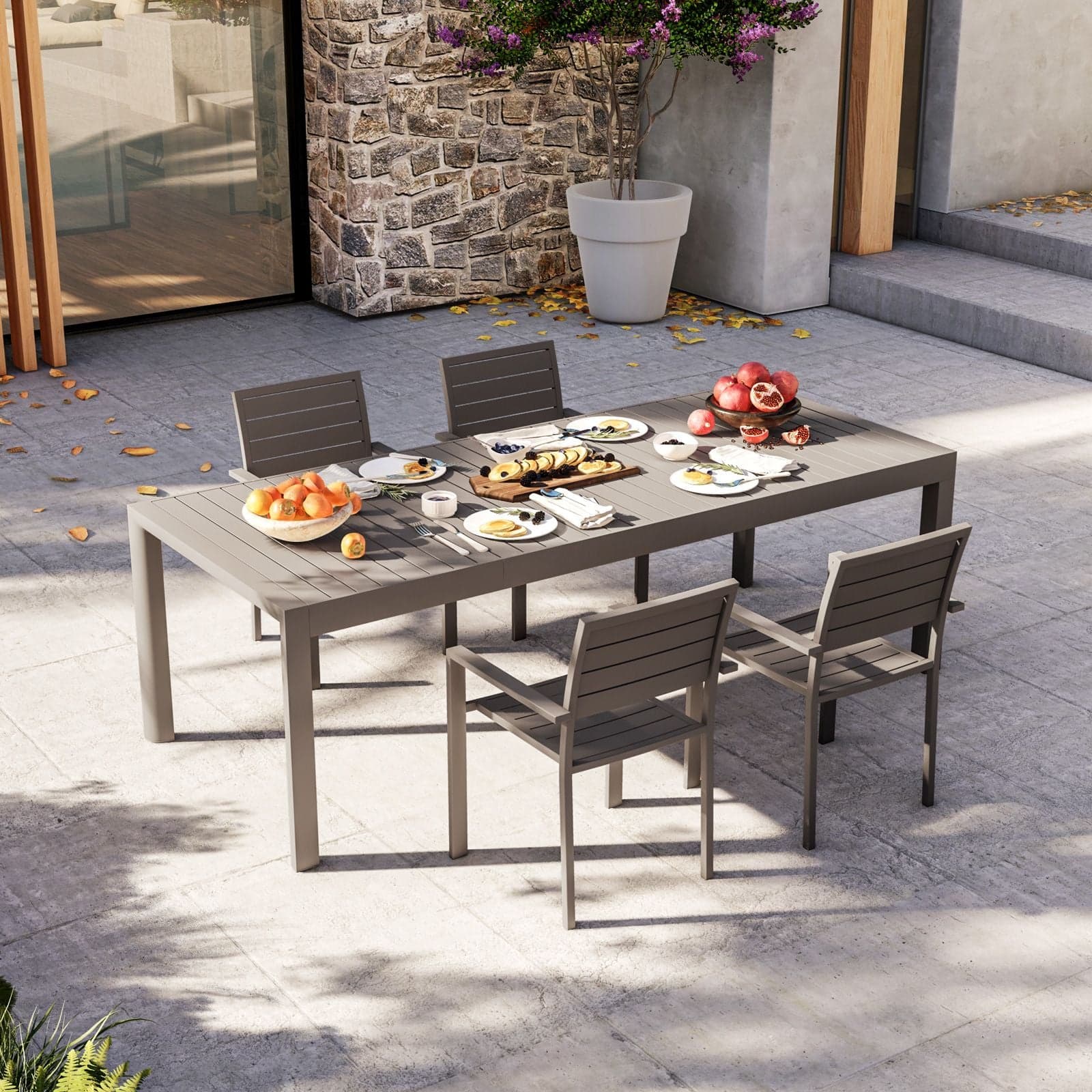 Tavolo allungabile "Sydney" in alluminio telescopico dogato 160-240x100 per giardino e veranda in Tavoli standard Decor Space - Altamura, commercioVirtuoso.it