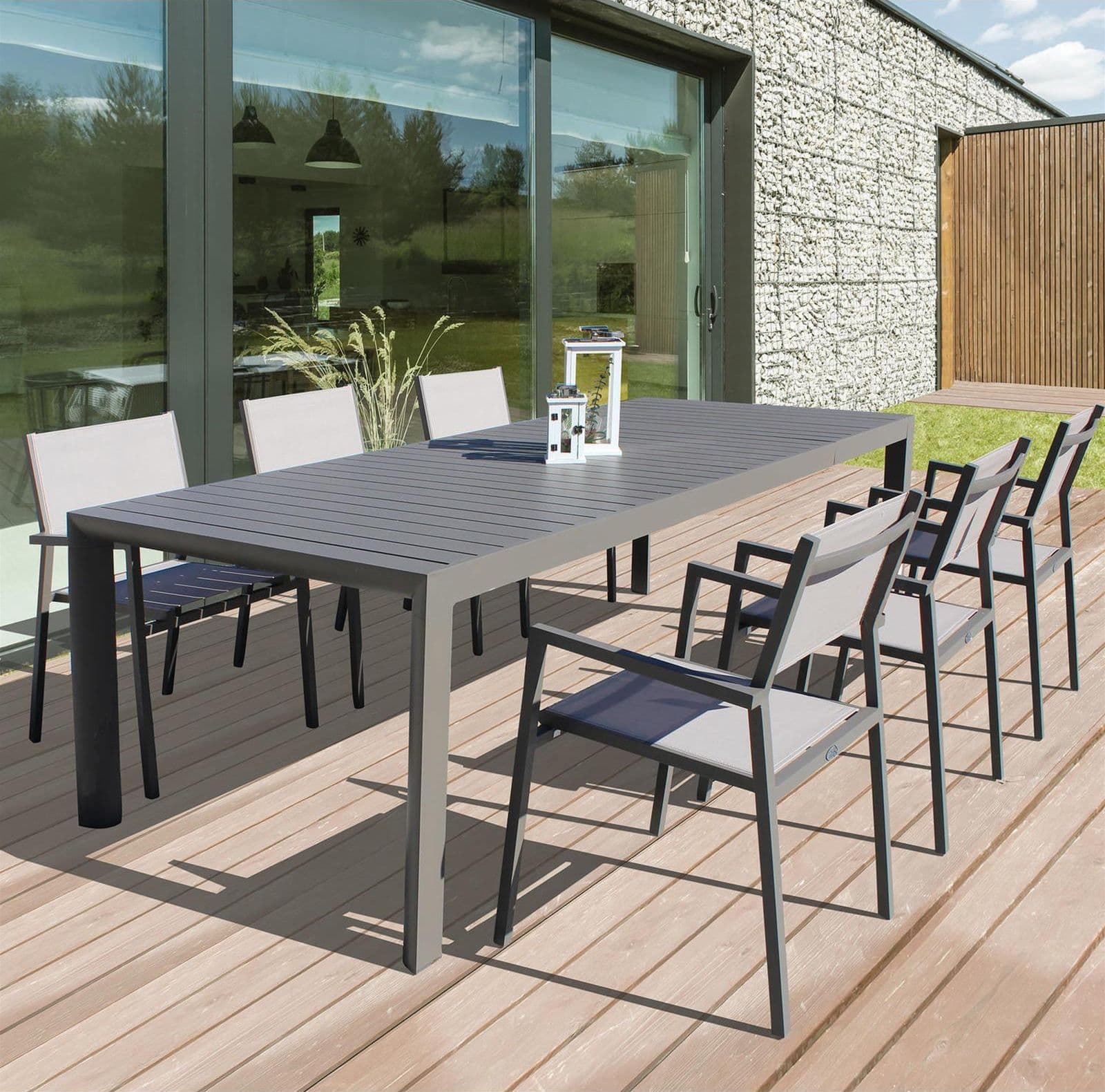 Tavolo allungabile "Sydney" in alluminio telescopico dogato 160-240x100 per giardino e veranda in Tavoli standard Decor Space - Altamura, commercioVirtuoso.it