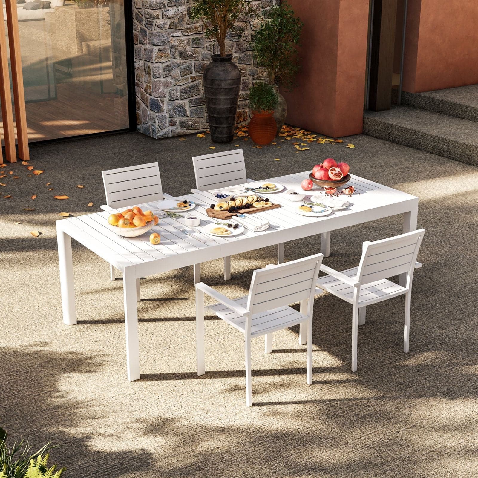 Tavolo allungabile "Sydney" in alluminio telescopico dogato 160-240x100 per giardino e veranda in Tavoli standard Decor Space - Altamura, commercioVirtuoso.it