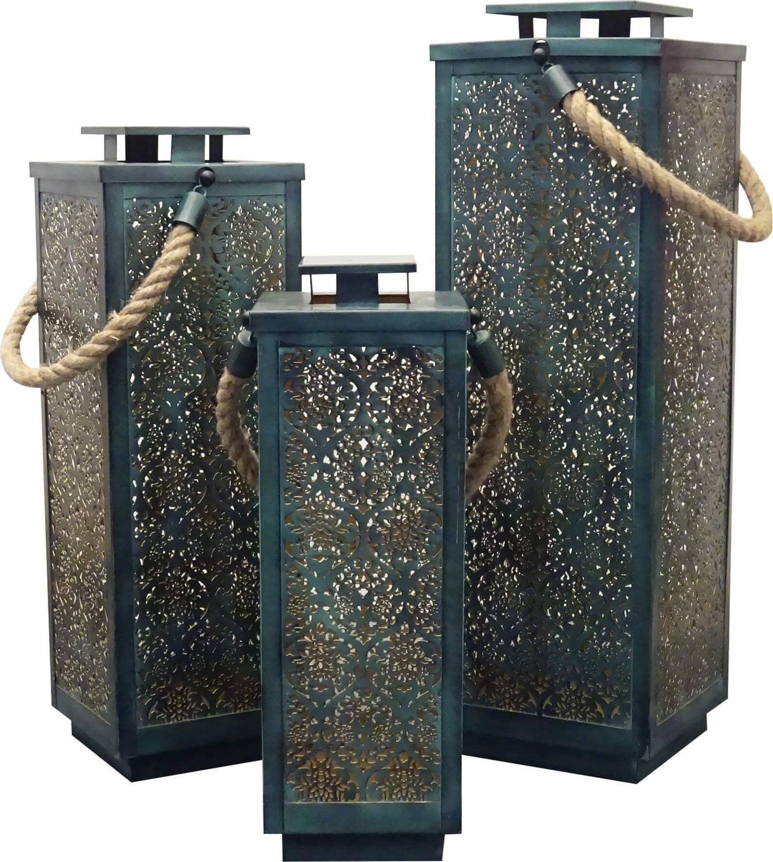 Kit Lanterne Decorative "coline" Portacandela in Metallo Con Decoro Interno Oro H 69 Cm Illuminazione/Illuminazione per esterni/Lanterne Decor Space - Altamura, Commerciovirtuoso.it