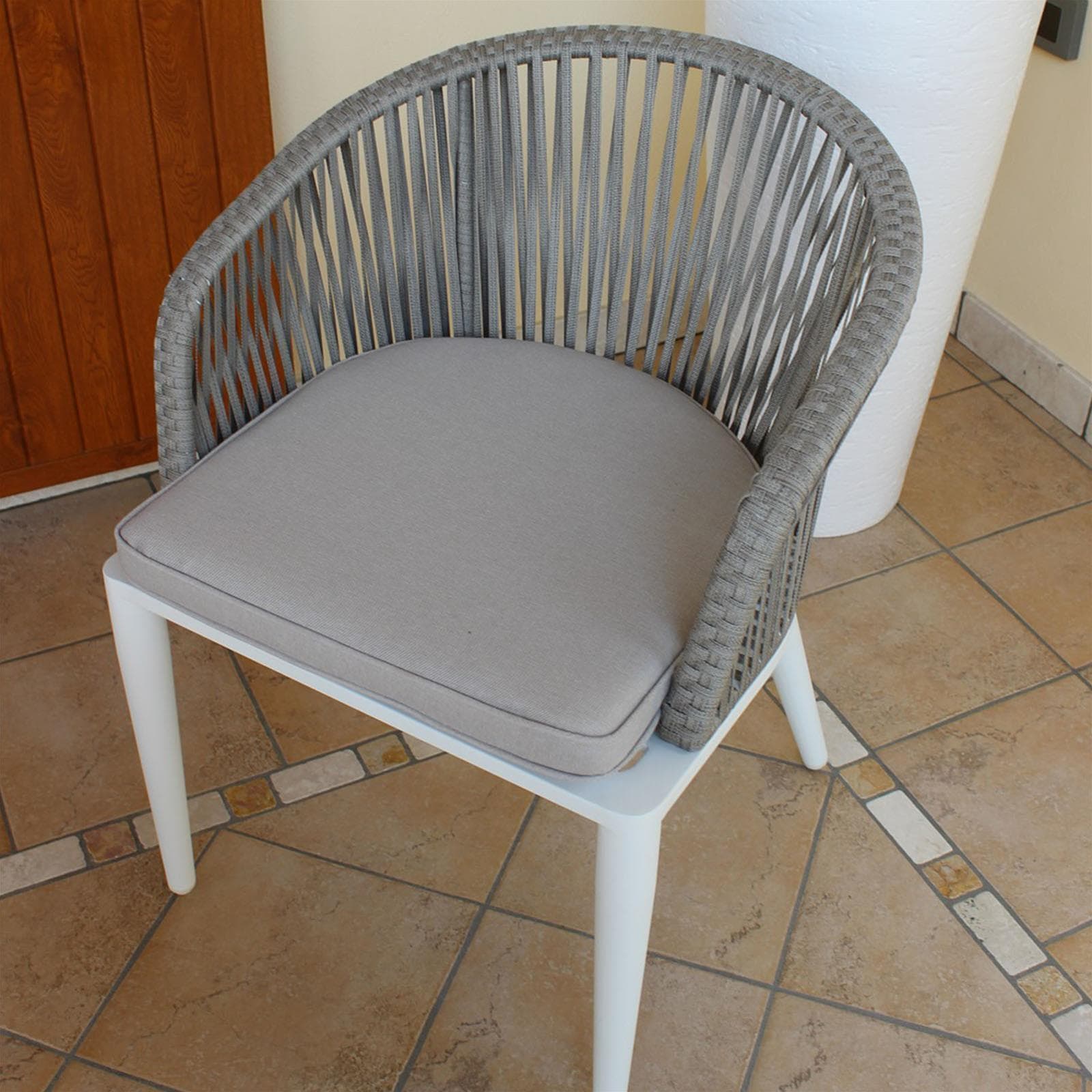 Pz 2 Poltrona Granada Grigio Struttura in Alluminio Corda Sintetica Sedia Giardino Esterno Giardino e giardinaggio/Arredamento da giardino e accessori/Sedie/Sedie per tavolo da giardino Decor Space - Altamura, Commerciovirtuoso.it