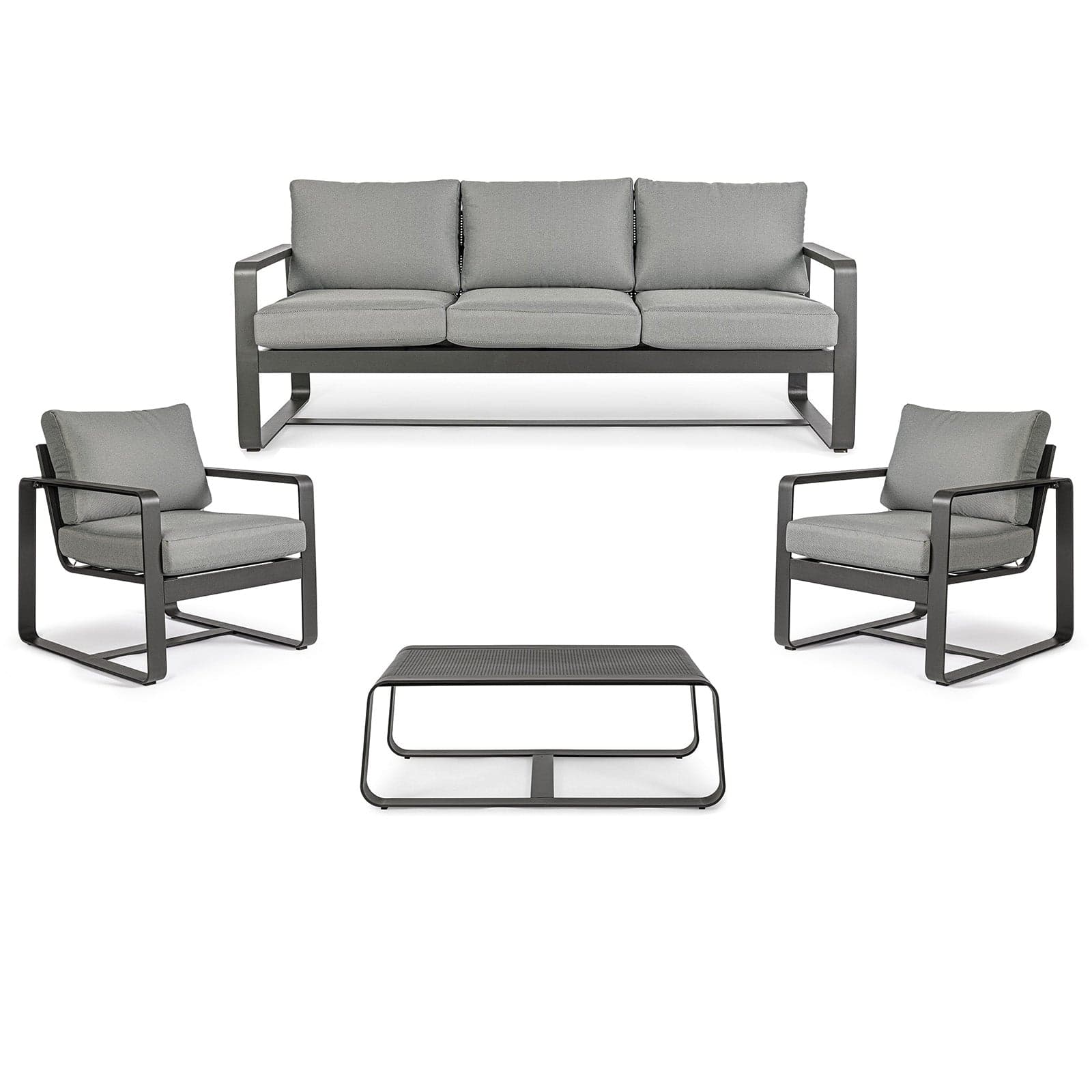 Salottino con cuscini "Merrigan" in alluminio verniciato da giardino e veranda in Set di mobili Decor Space - Altamura, commercioVirtuoso.it