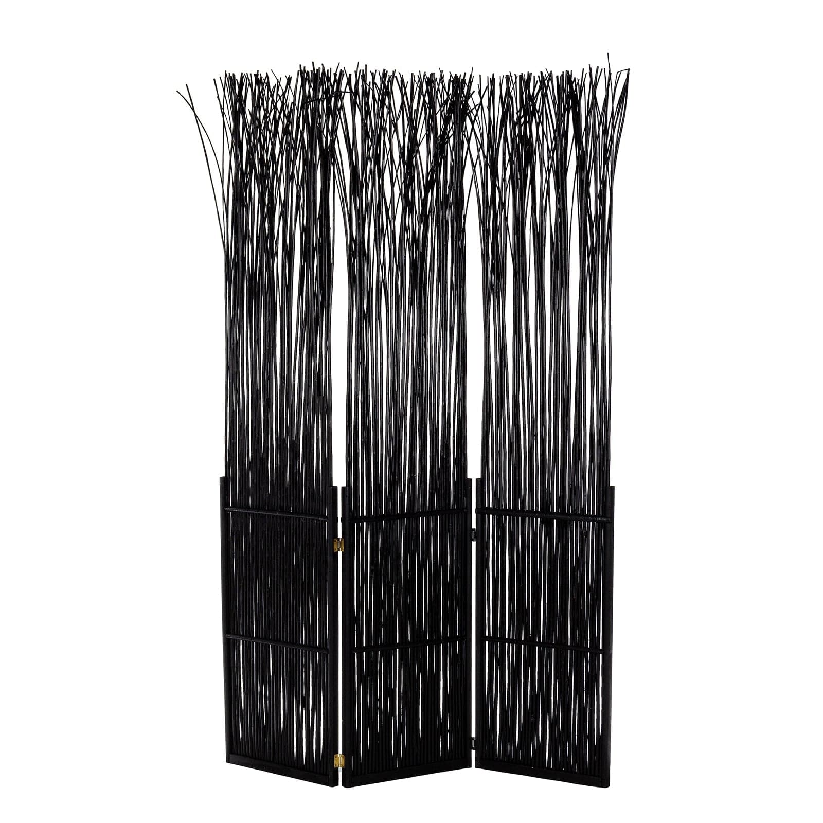 Paravento separé 3 pannelli effetto vegetazione nero in legno 120 x 180 cm divisorio in Paraventi Decor Space - Altamura, commercioVirtuoso.it