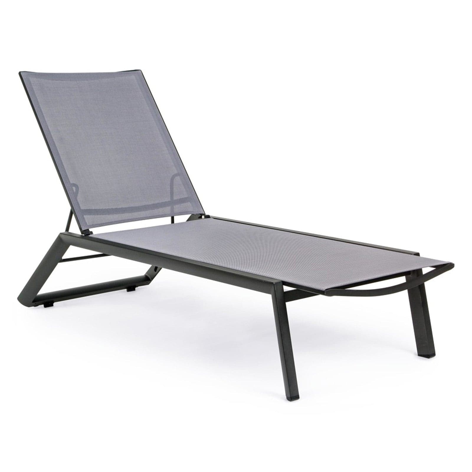 Lettino prendisole in alluminio verniciato "Cruise" con ruote, ideale per piscina e giardino