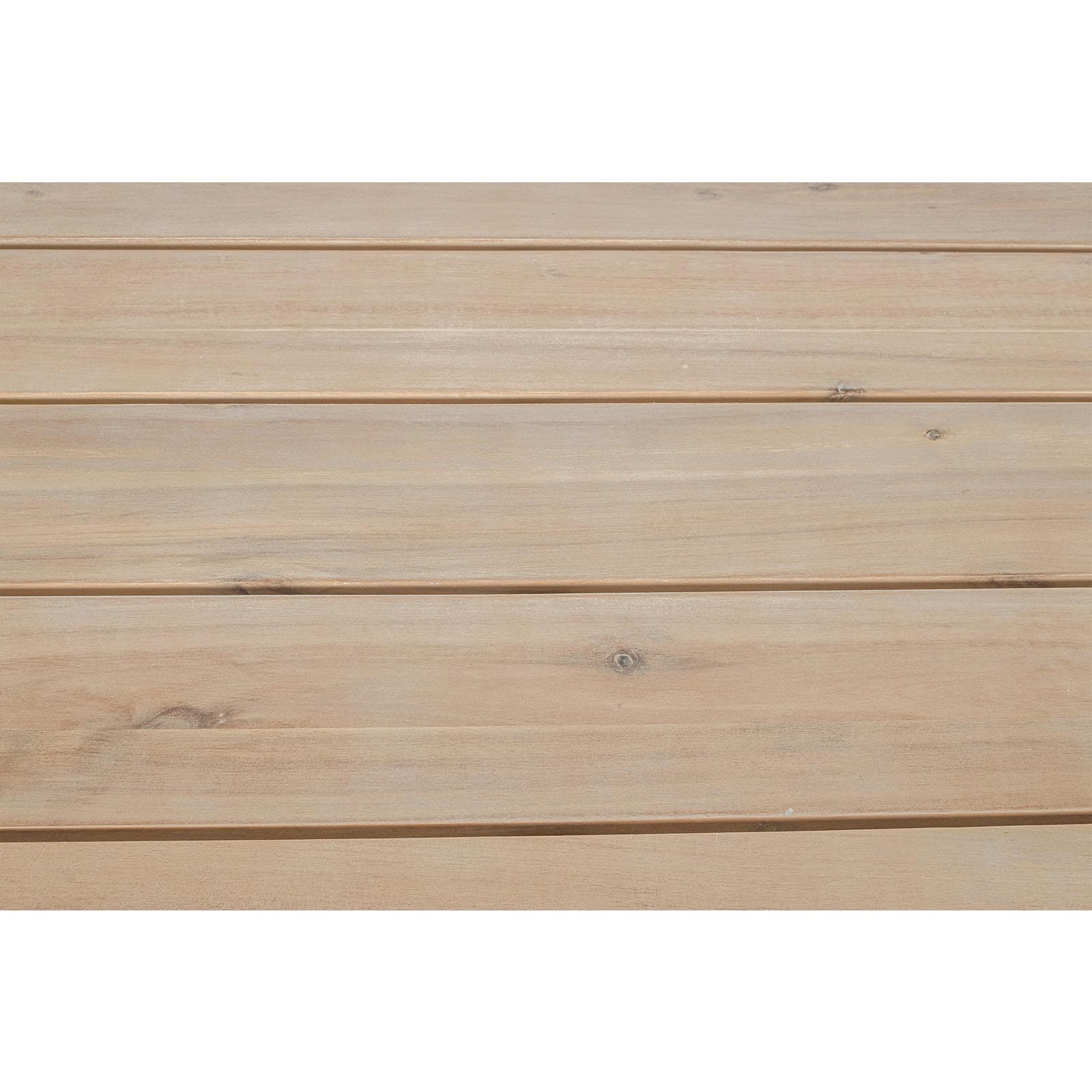 Tavolo quadrato moderno "Kailani" in alluminio verniciato nero e doghe in legno di acacia in Tavoli standard Decor Space - Altamura, commercioVirtuoso.it