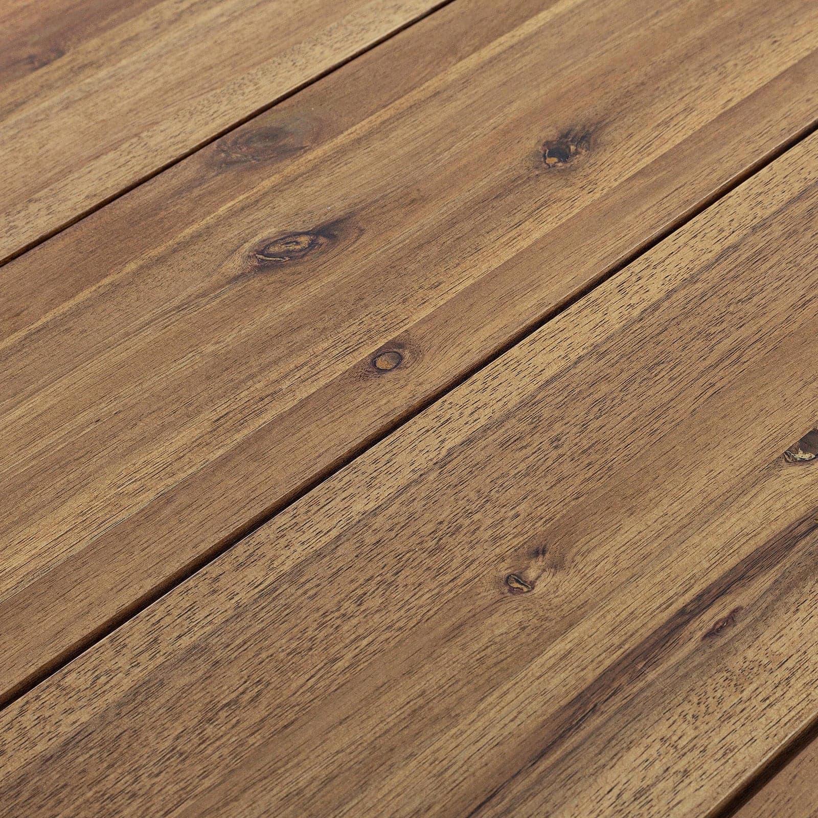 Tavolo quadrato moderno "Helsinki" in acciaio verniciato nero e doghe in legno 130 cm in Tavoli standard Decor Space - Altamura, commercioVirtuoso.it