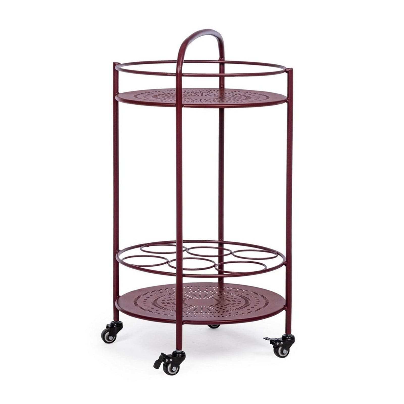 Carrello portatile "Burton" porta bottiglie e calici da vino h 81 cm - 24