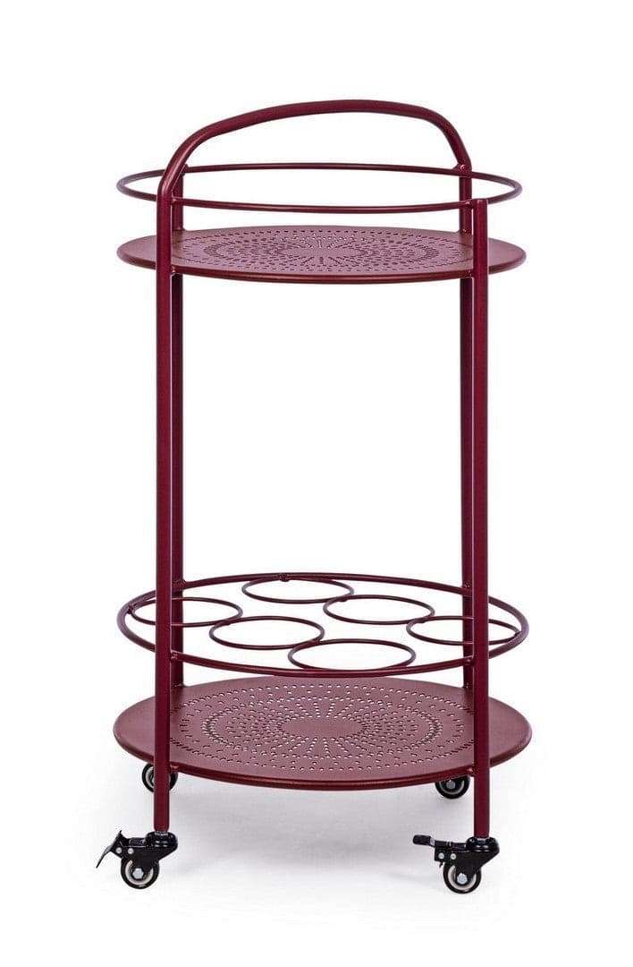 Carrello portatile "Burton" porta bottiglie e calici da vino h 81 cm - 25