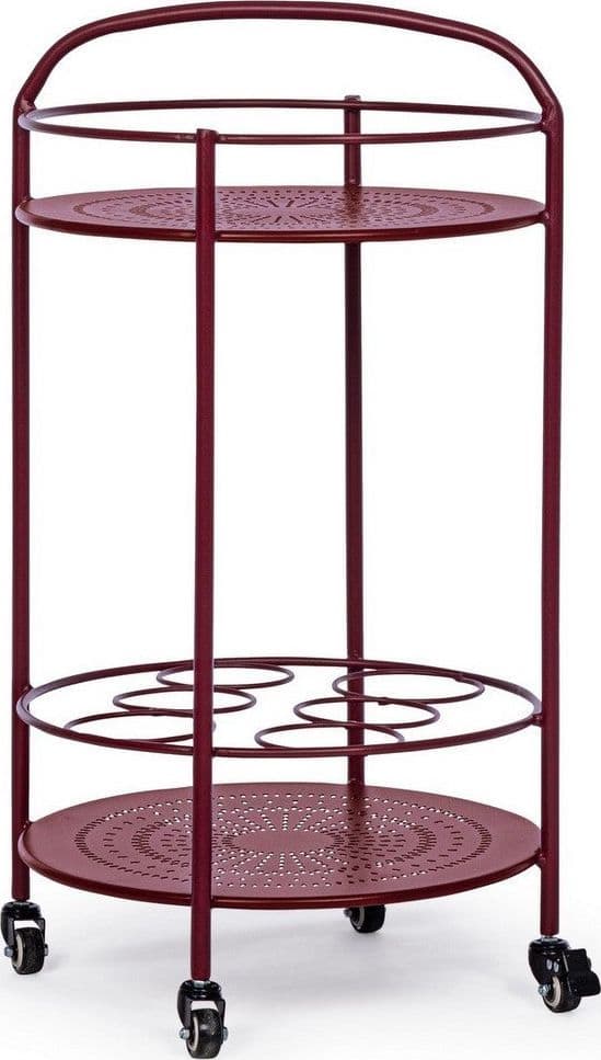 Carrello portatile "Burton" porta bottiglie e calici da vino h 81 cm - 26