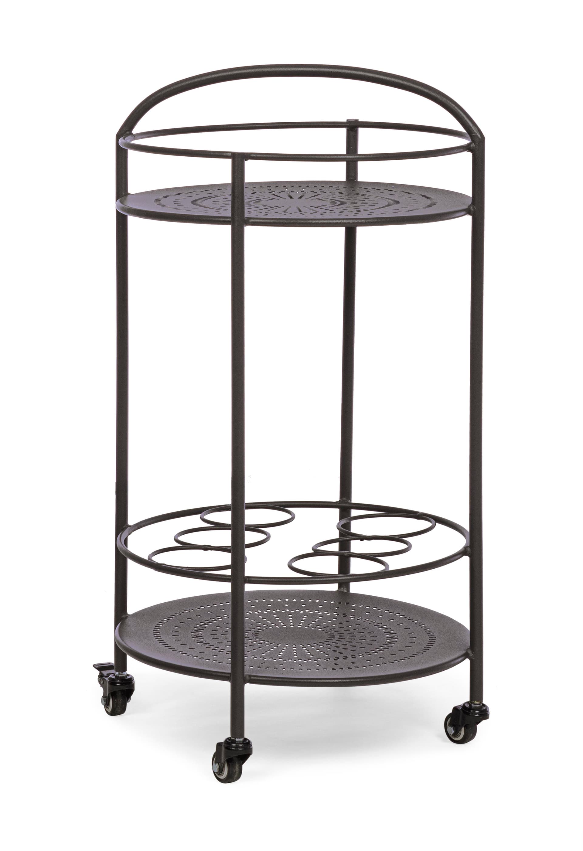 Carrello portatile "Burton" porta bottiglie e calici da vino h 81 cm in Carrelli da portata Decor Space - Altamura, commercioVirtuoso.it