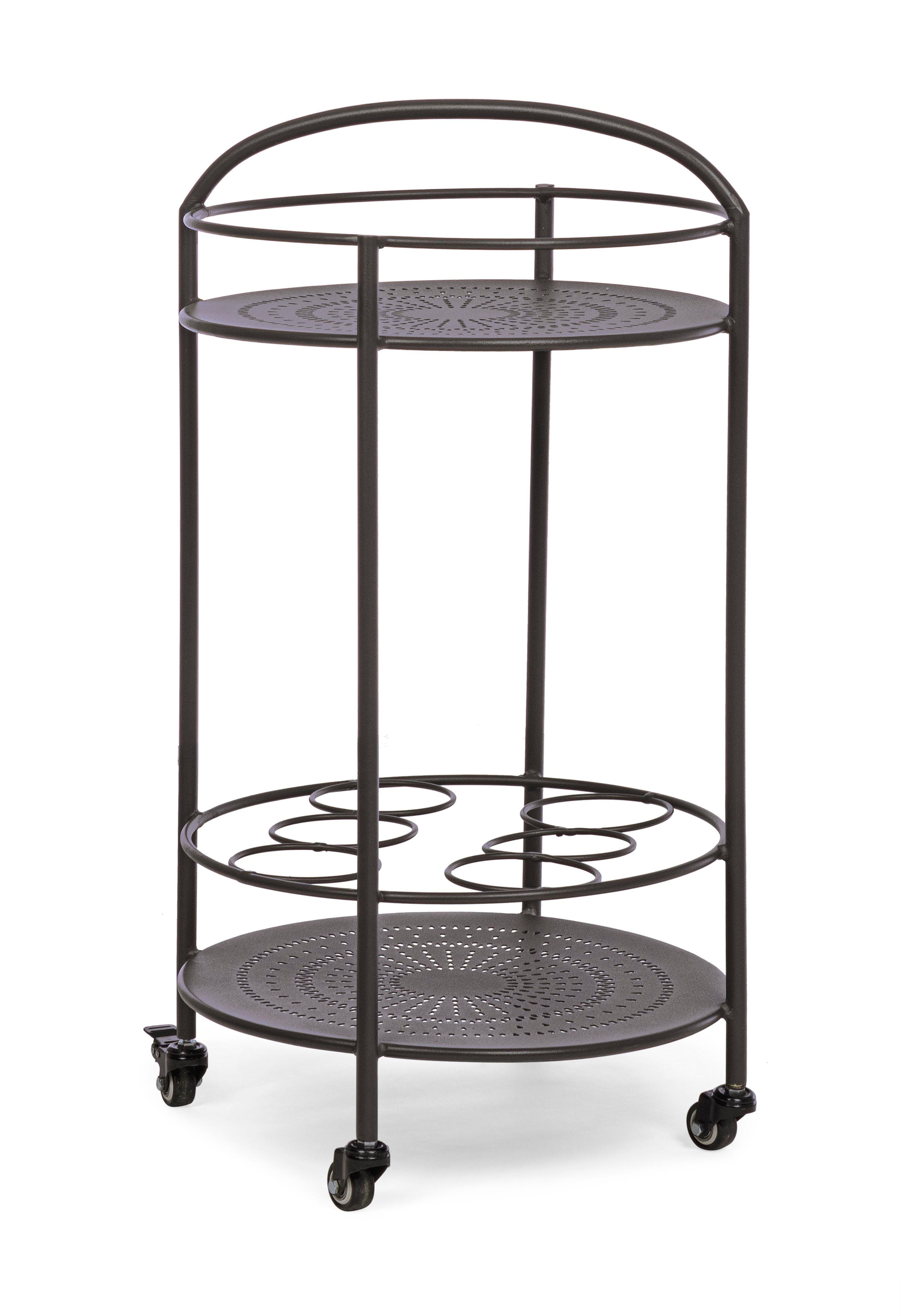 Carrello portatile "Burton" porta bottiglie e calici da vino h 81 cm in Carrelli da portata Decor Space - Altamura, commercioVirtuoso.it