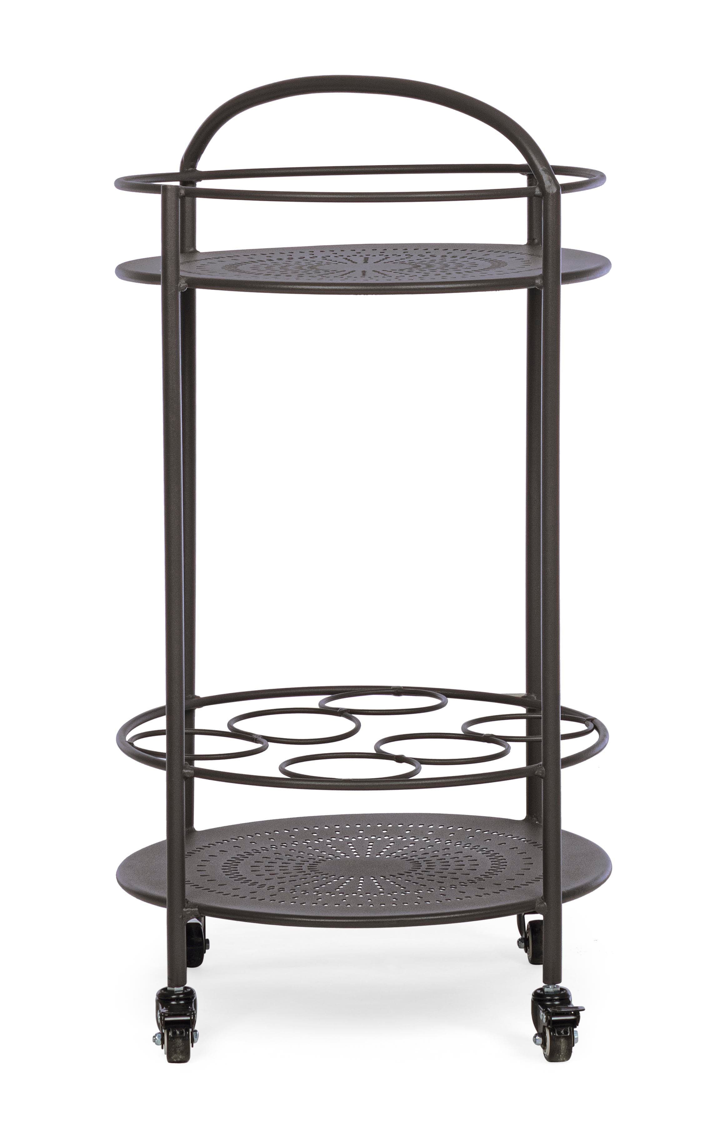 Carrello portatile "Burton" porta bottiglie e calici da vino h 81 cm in Carrelli da portata Decor Space - Altamura, commercioVirtuoso.it