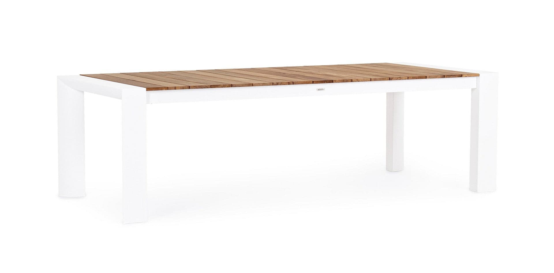 Tavolo allungabile "Cameron" con struttura in alluminio, piano in teak, stile moderno in Tavoli da sala da pranzo Decor Space - Altamura, commercioVirtuoso.it