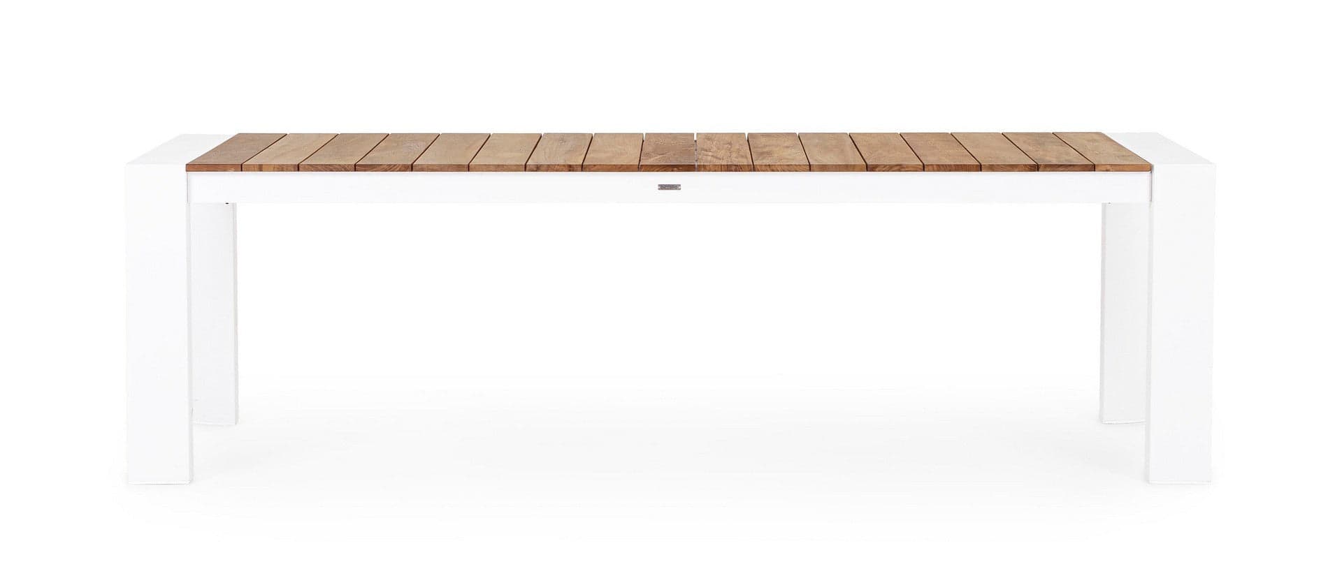 Tavolo allungabile "Cameron" con struttura in alluminio, piano in teak, stile moderno in Tavoli da sala da pranzo Decor Space - Altamura, commercioVirtuoso.it